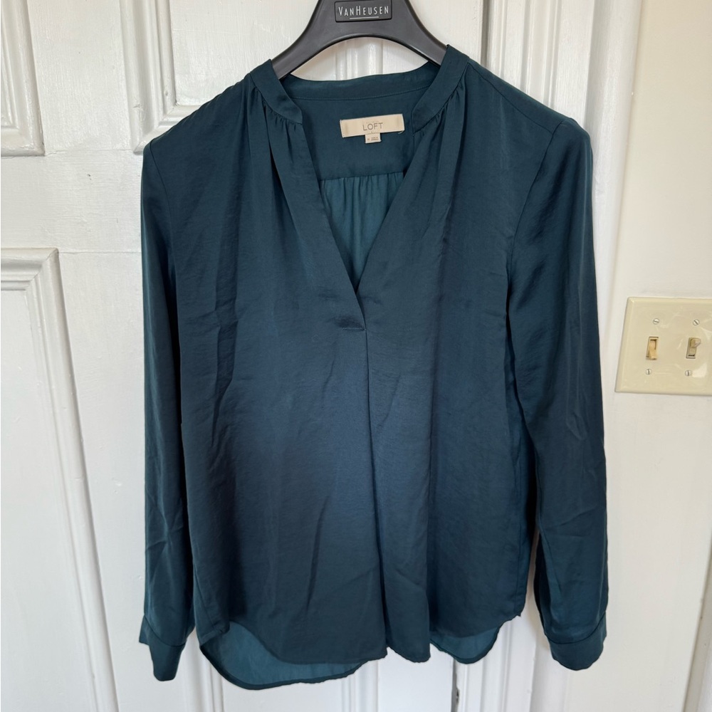 Peacock Blue/Green Silky Blouse